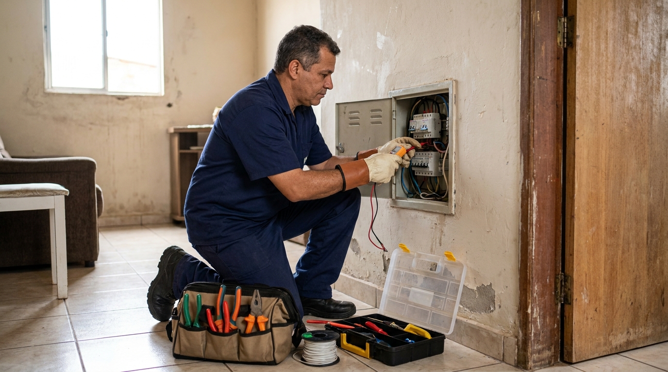 Eletricista com ferramentas em Campinas‑SP