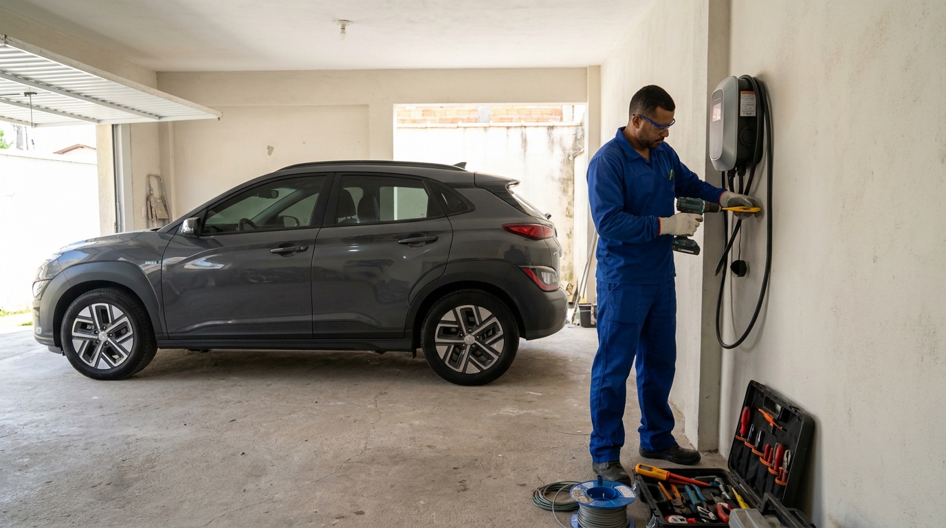 Instalacao de carregador de carro eletrico em Campinas‑SP