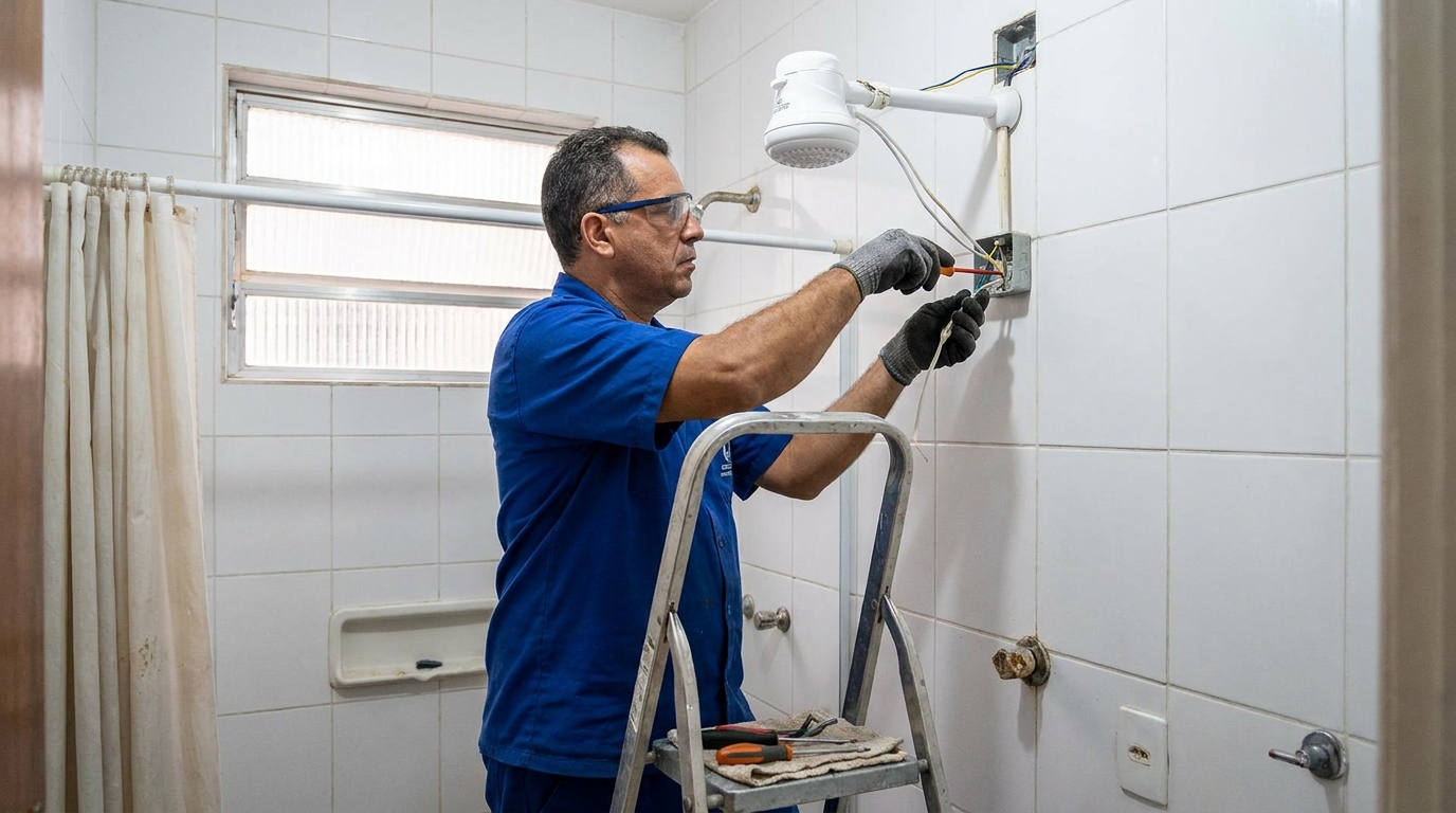 Instalacao de chuveiro eletrico em Campinas‑SP